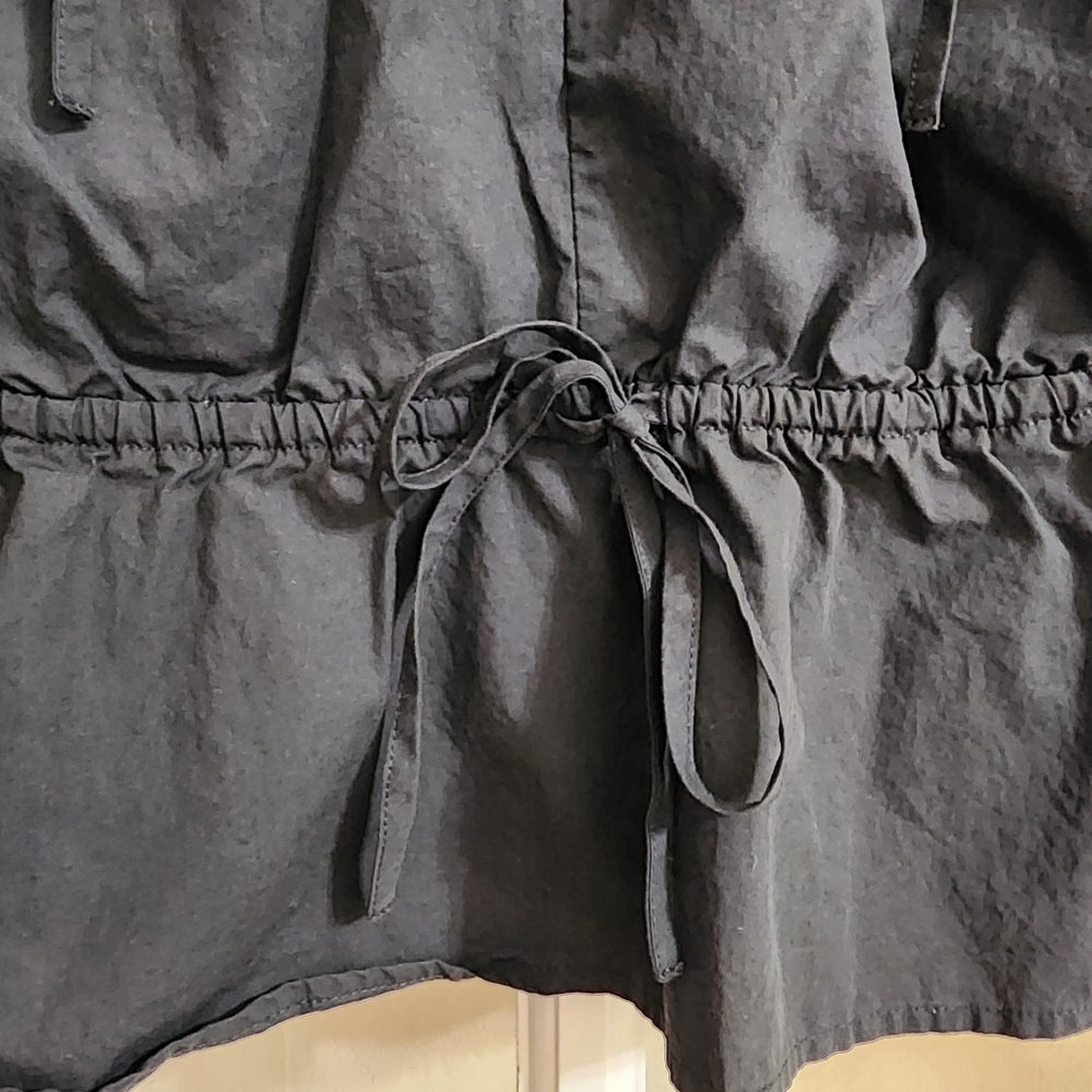 Rails Savi Black Charcoal Gray Peplum Top Women’s Large Drawstring Waist - Picture 8 of 13
